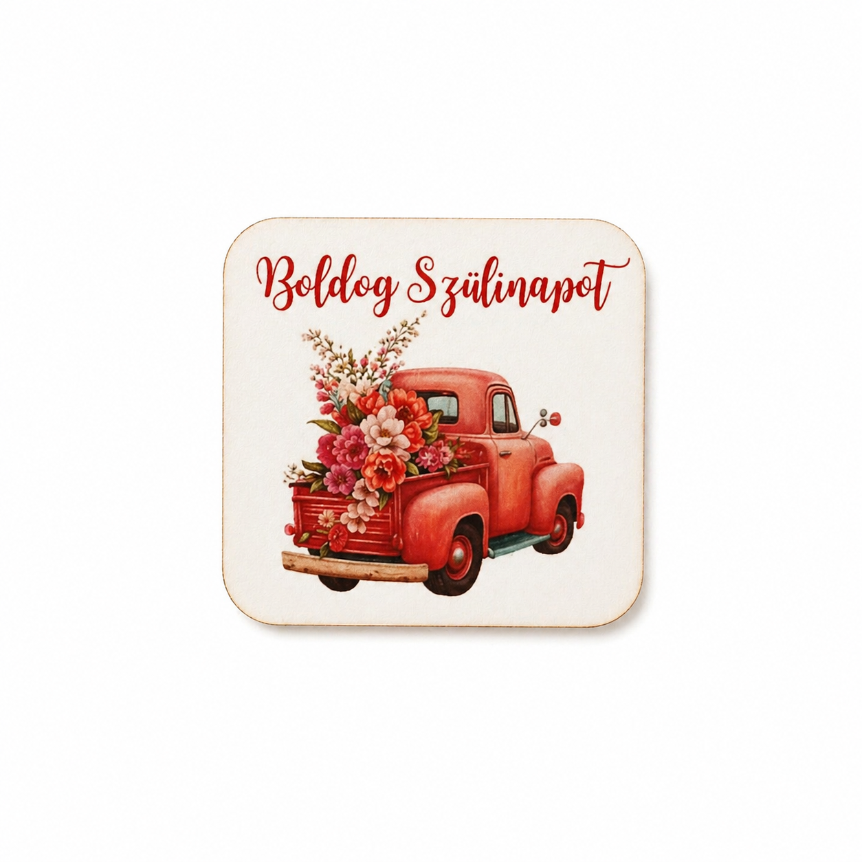 Drevená tabuľka „Boldog szülinapot“ – dekorácia na dotvorenie (7×6 cm)