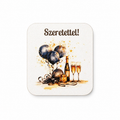 Drevená tabuľka „Szeretettel!“ – 6×7 cm | na dotvorenie