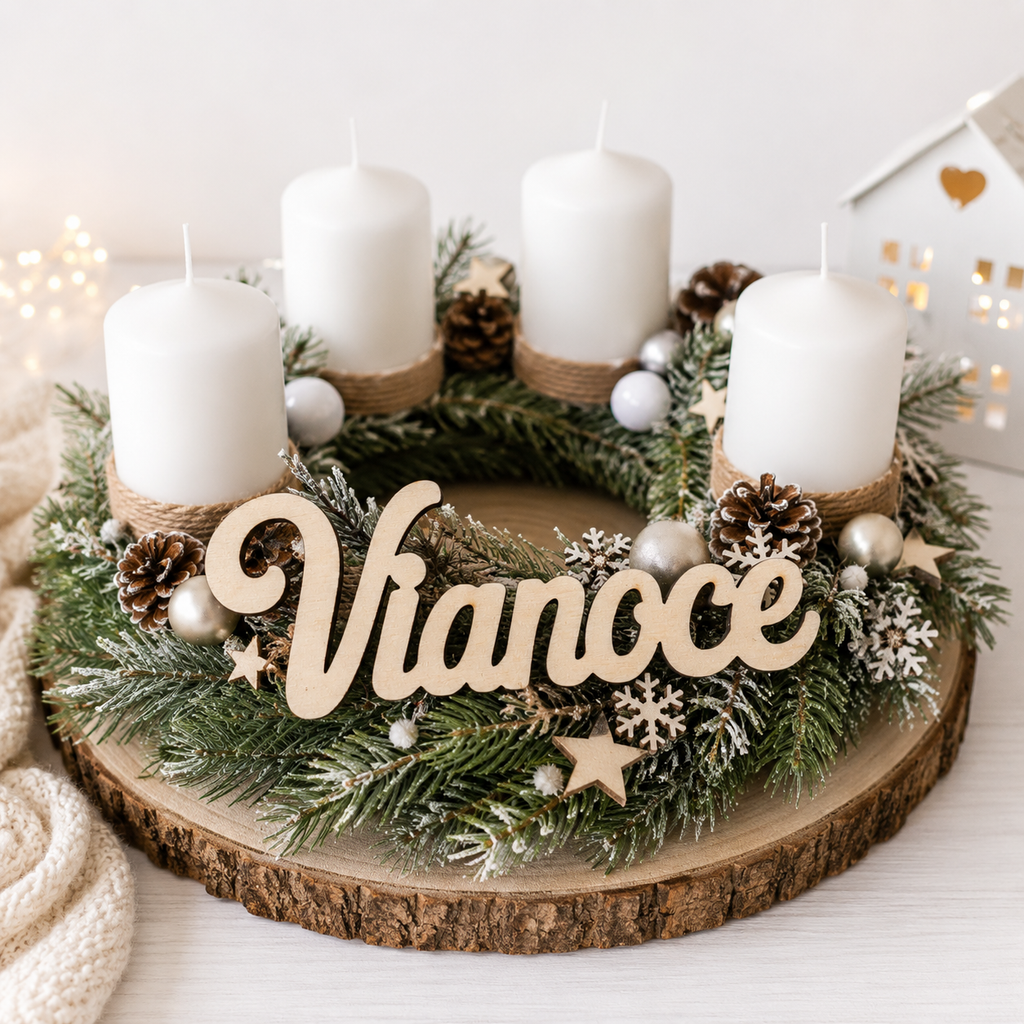 Drevený nápis Vianoce | 12 × 5 cm