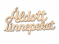 Drevený nápis Áldott ünnepeket | 10 × 5,5 cm