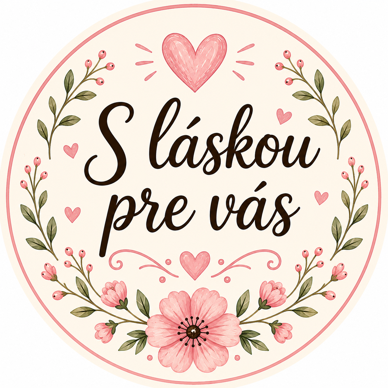 S láskou pre vás nálepky 3 cm