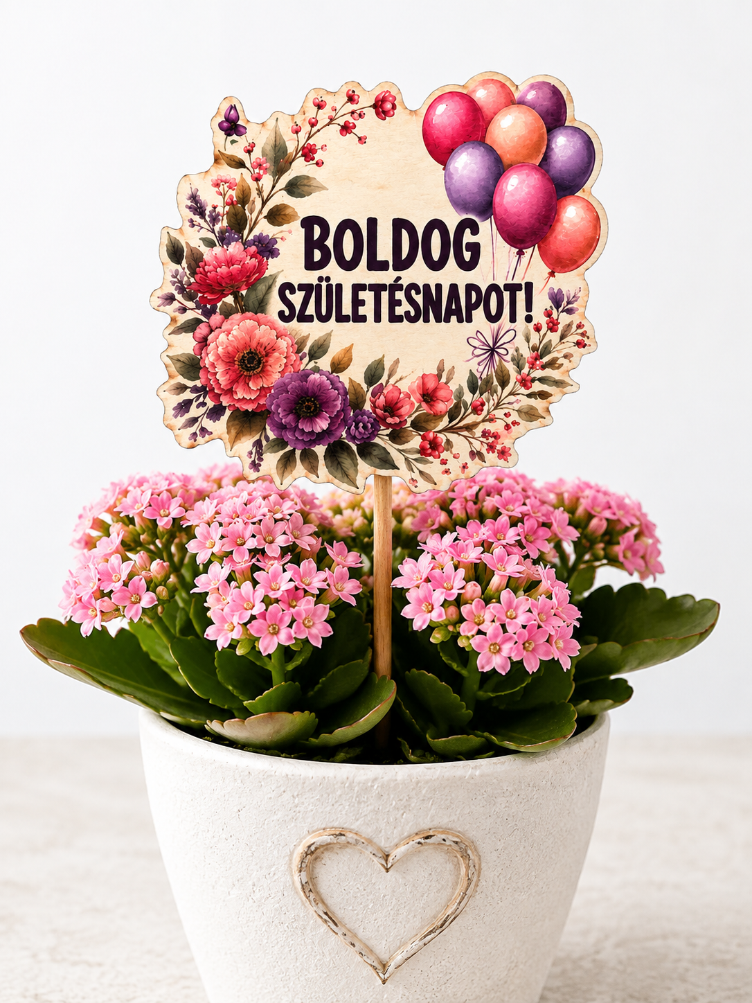 Dekoračná tabuľka Boldog Születésnapot! | Sublimačná tlač na HDF 9 × 8 cm