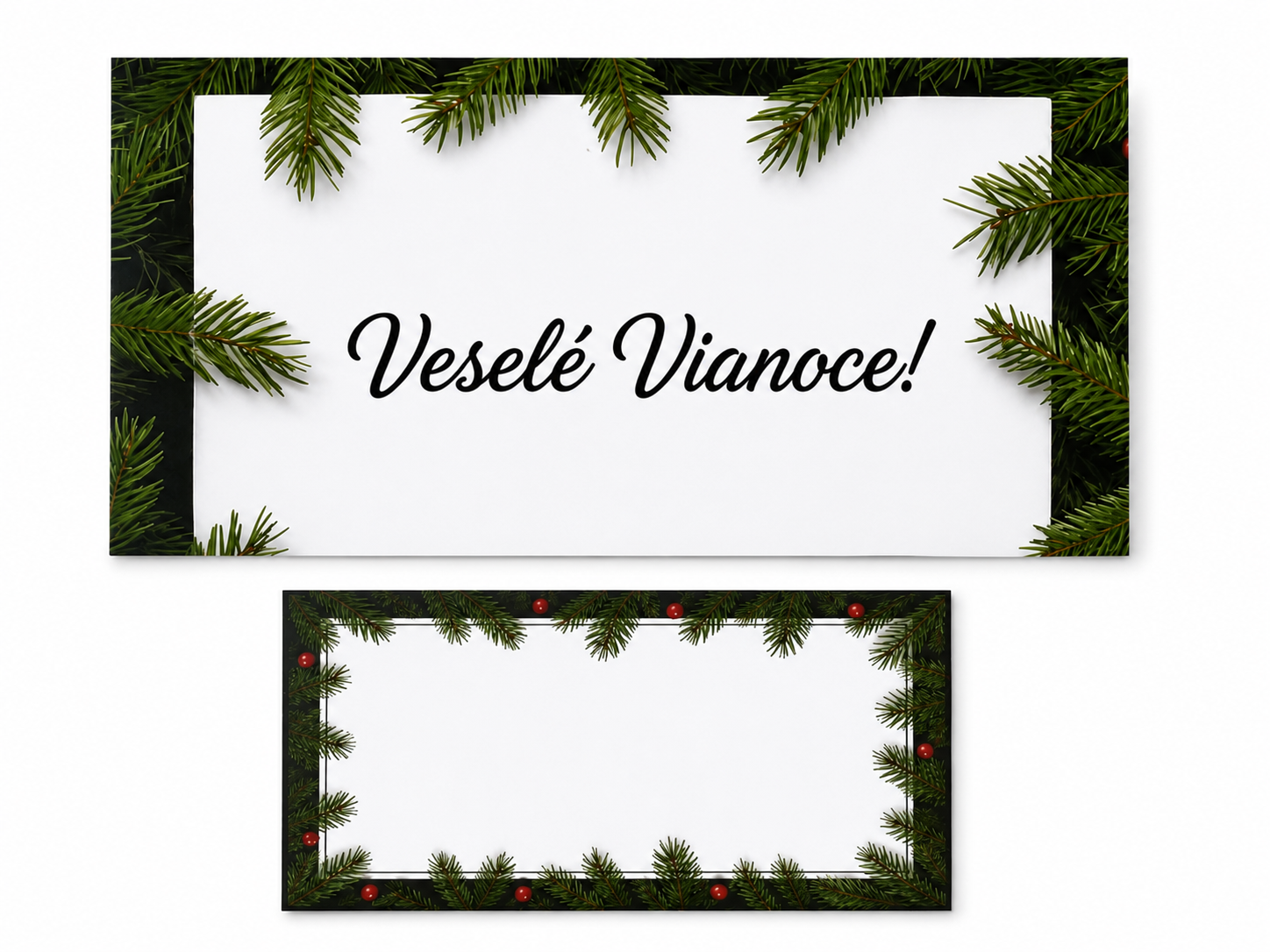Vianočná obálka na darovanie peňazí s kartičkou – Veselé Vianoce | 18,5 × 9 cm