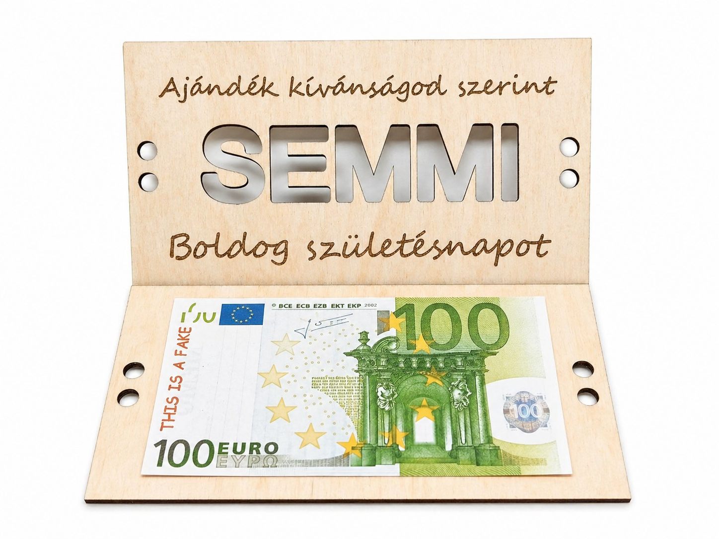 Drevený darček na peniaze – SEMMI | personalizovaný text | 17 x 9,5 cm