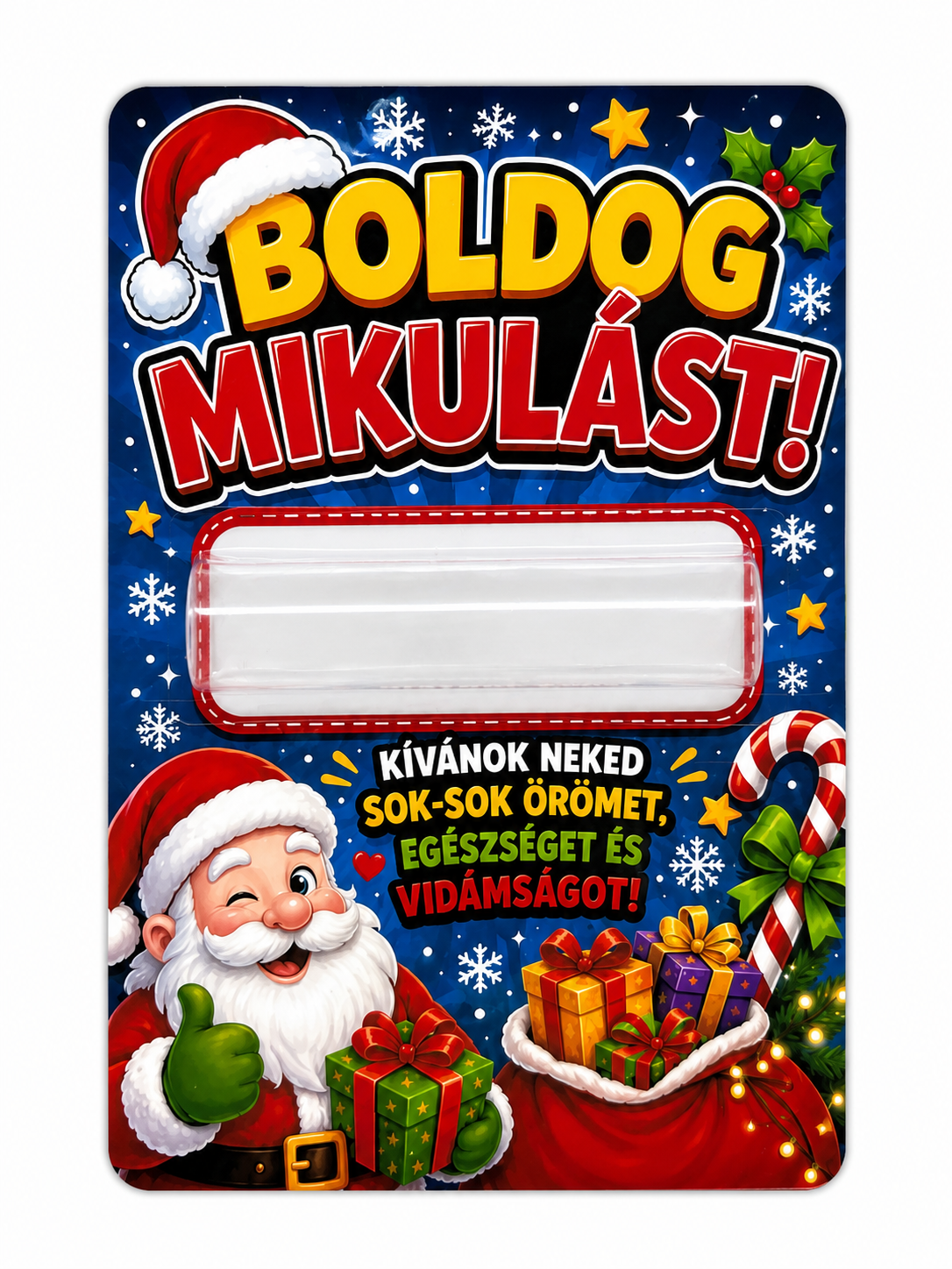 Darčeková kartička na peniaze „Boldog Mikulást!“