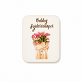Drevená tabuľka „Boldog születésnapot“ – dekorácia na dotvorenie (6×7 cm)