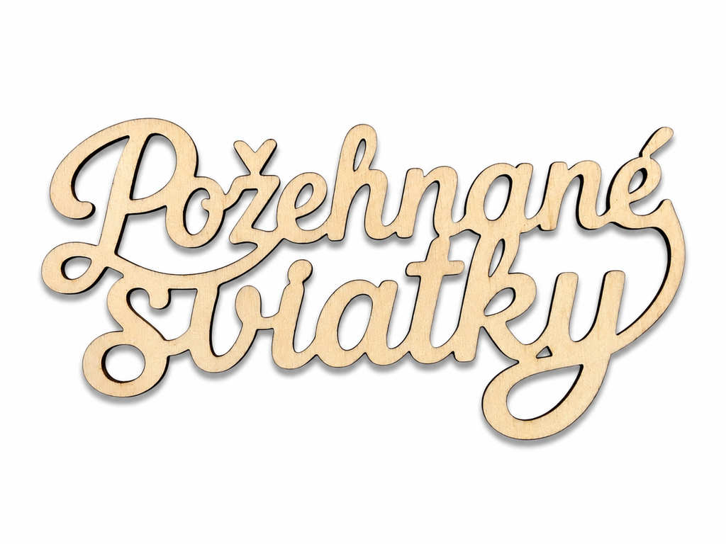 Drevený nápis Požehnané sviatky | 10 × 5 cm