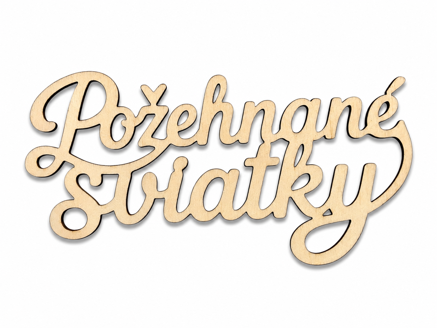 Drevený nápis Požehnané sviatky | 10 × 5 cm