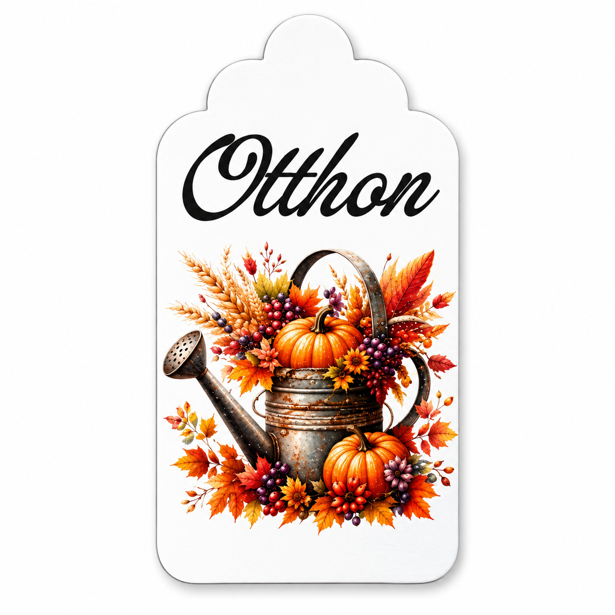 Drevená tabuľka „Otthon“ s jesennou kanvou