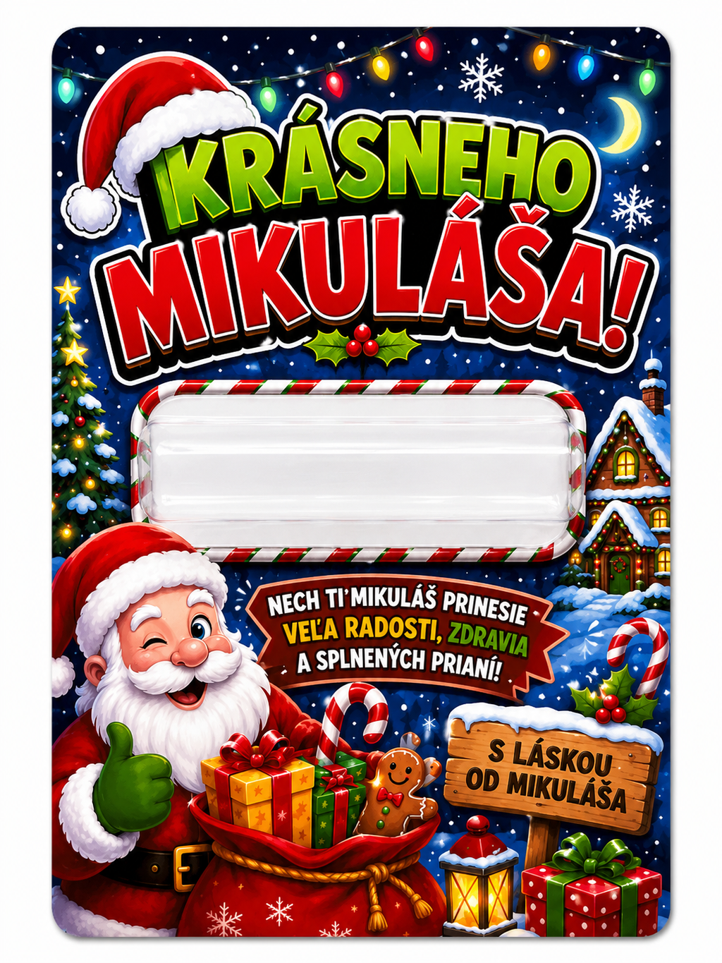 Darčeková kartička na peniaze „Krásneho Mikuláša!“