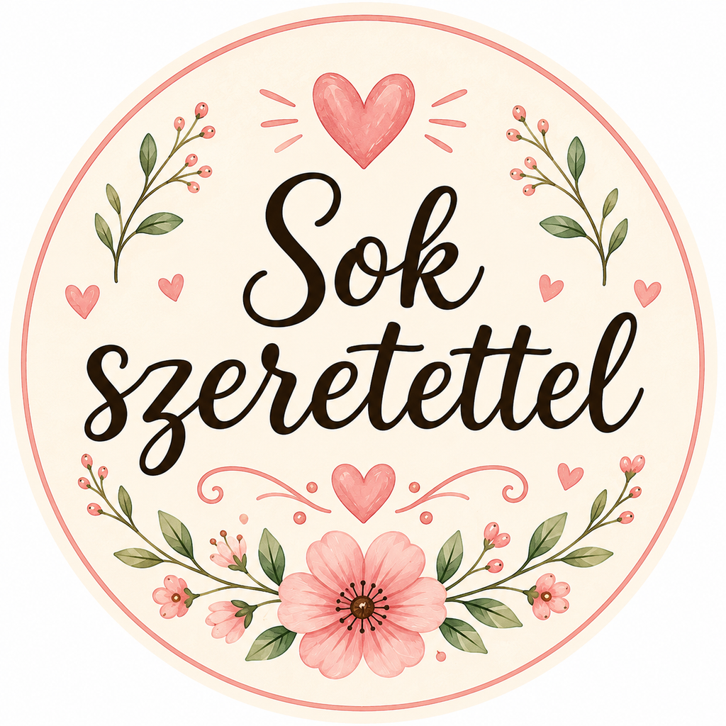 Sok szeretettel nálepky 3 cm