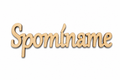 Spomíname – drevený nápis na veniec | 14 × 5 cm
