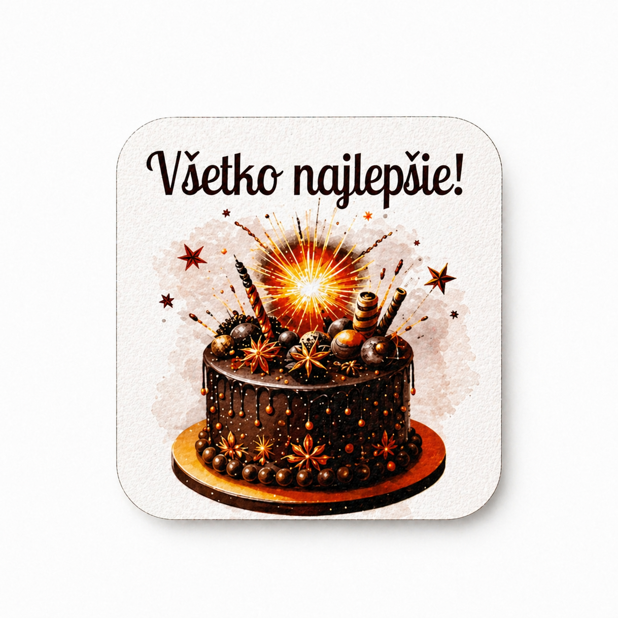 Drevená tabuľka „Všetko najlepšie!“ – 6×7 cm | na dotvorenie