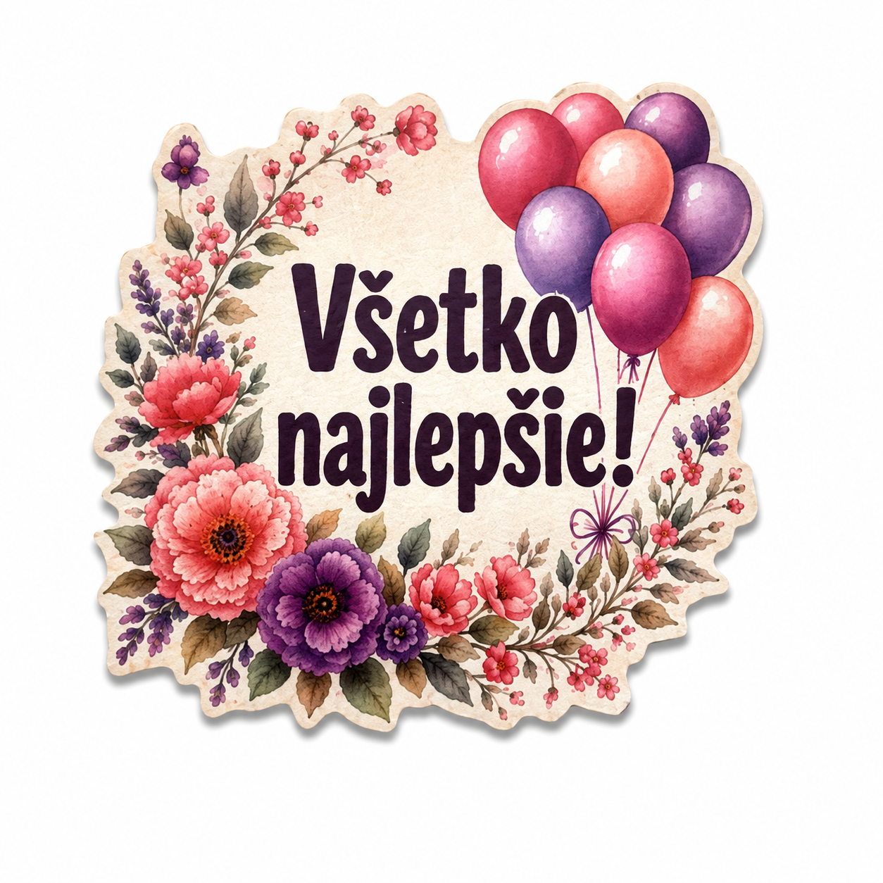 Dekoračná tabuľka Všetko najlepšie! | Sublimačná tlač na HDF 8 × 8 cm
