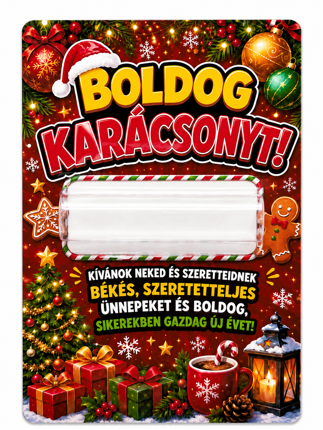 Darčeková kartička na peniaze „Boldog Karácsonyt!“