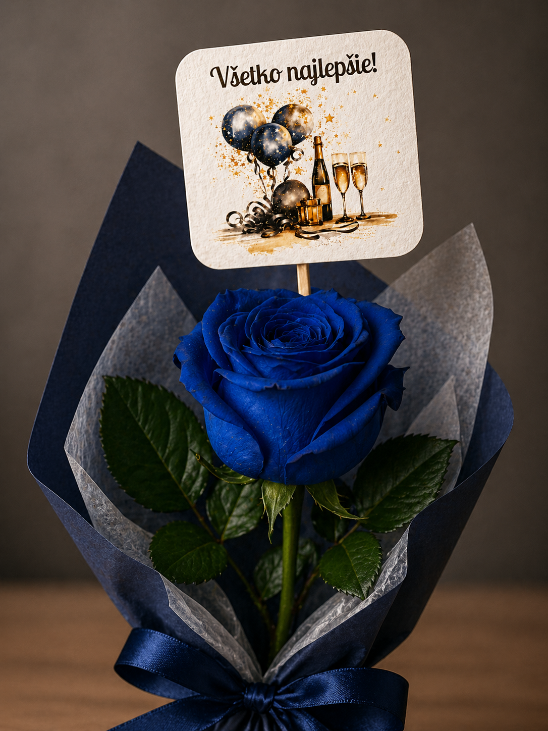 Drevená tabuľka „Všetko najlepšie!“ – 6×7 cm | na dotvorenie