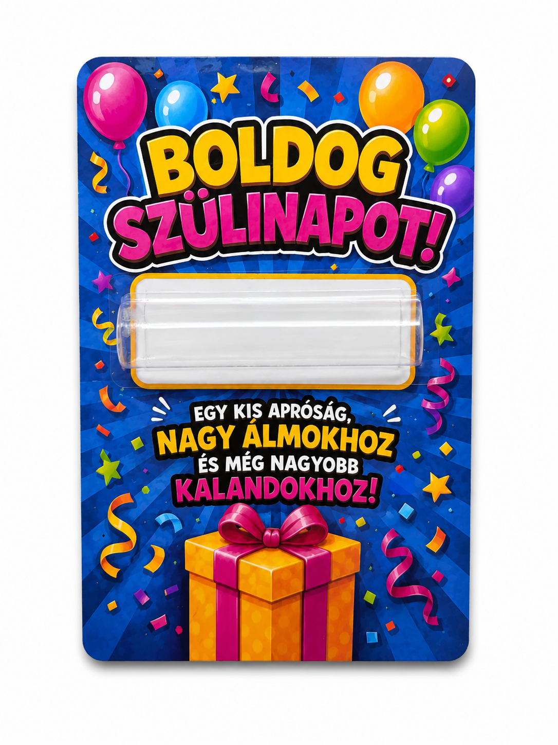 Darčeková kartička na peniaze „Boldog Szülinapot!” – 10 × 15 cm