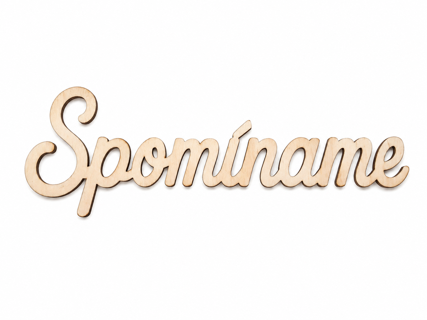 Drevený nápis Spomíname | Maďarský drevený nápis z preglejky 14 × 5 cm