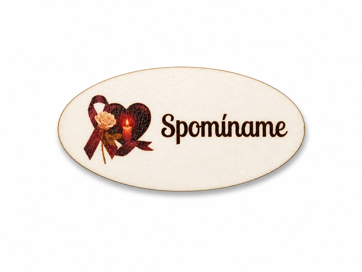 Spomíname – drevená tabuľka na veniec