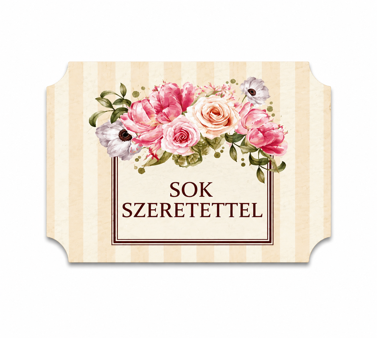 Dekoračná tabuľka Sok Szeretettel | Sublimačná tlač na HDF 7,5 × 5 cm