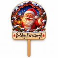 Drevený vianočný zápich – Santa Claus s nápisom Boldog Karácsonyt