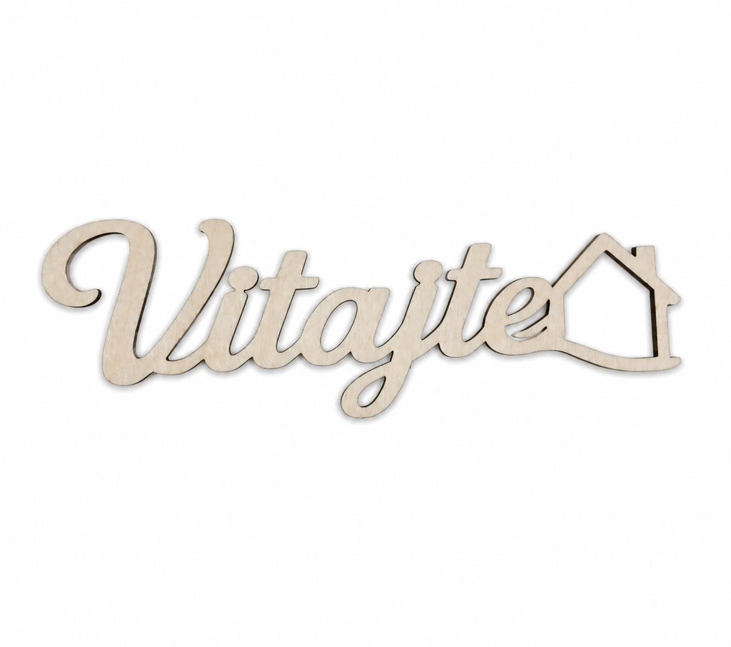 Drevený nápis Vitajte | 10x3 cm
