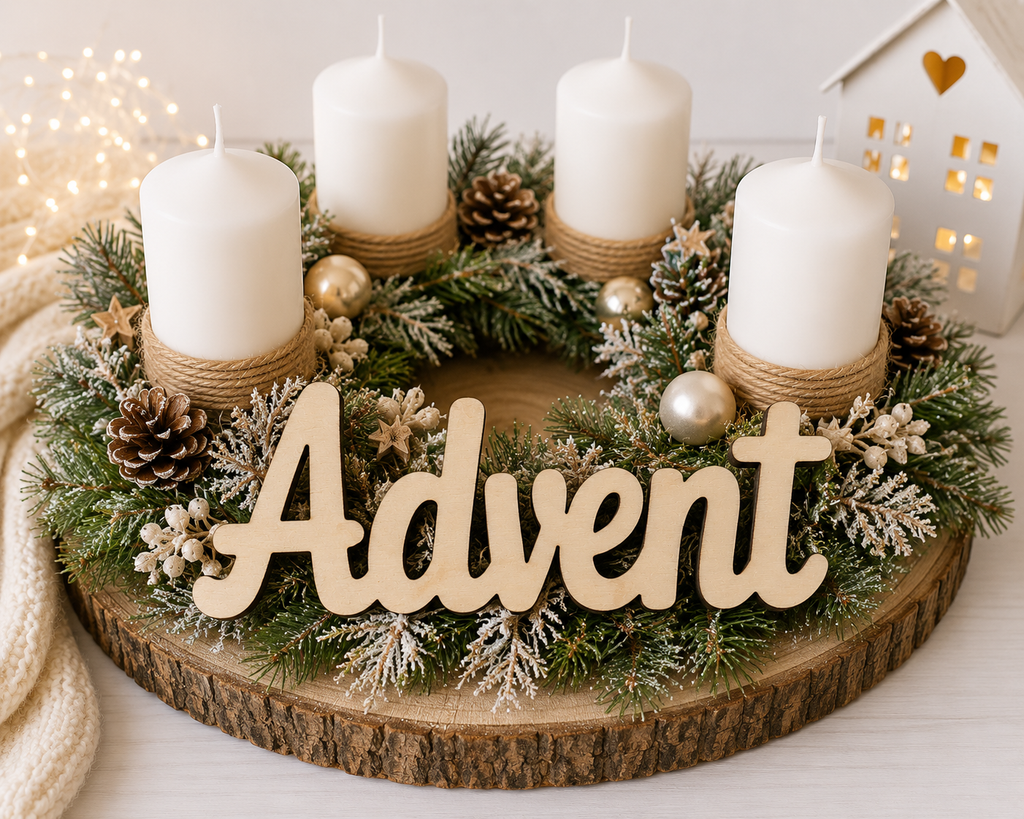 Drevený nápis Advent | 12 × 5 cm