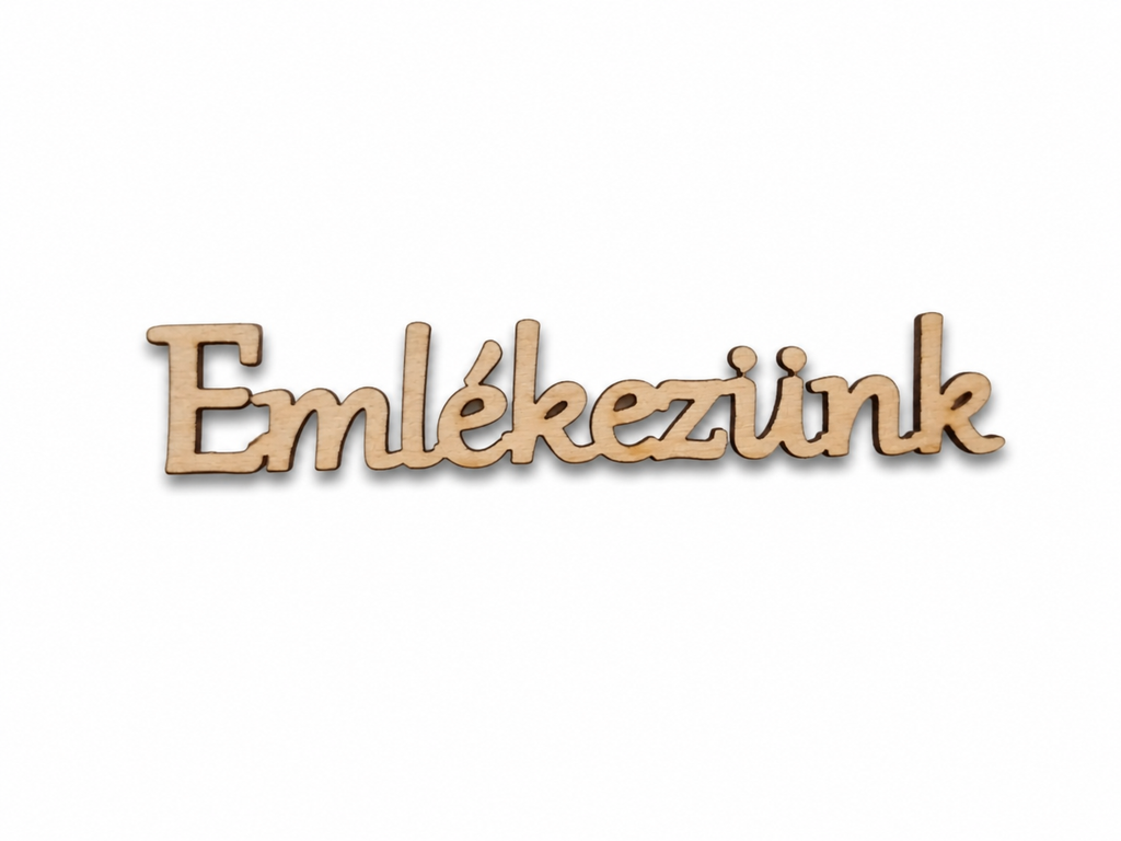 Emlékezünk – drevený nápis na veniec | 14 × 3 cm