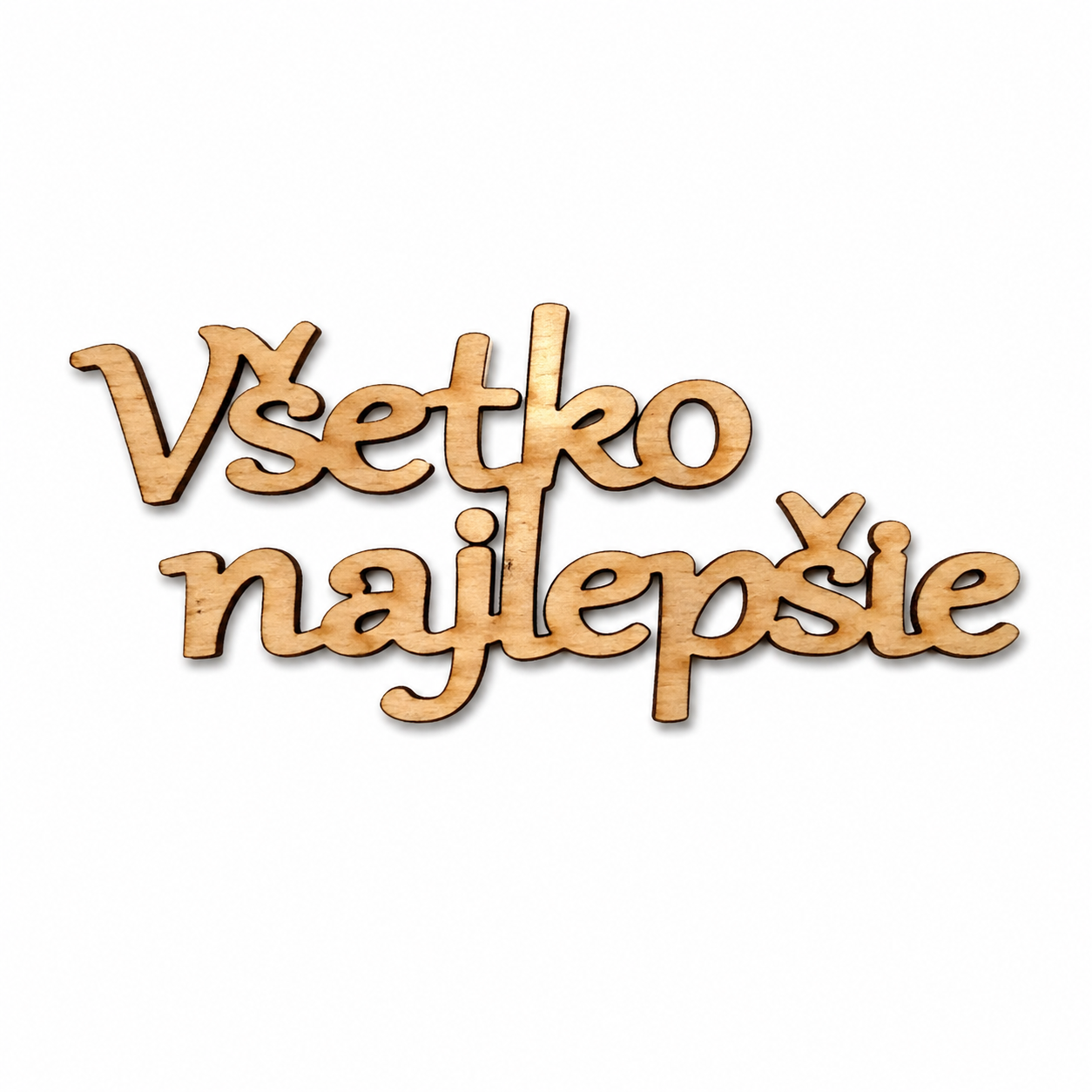 Drevený nápis „Všetko najlepšie“ – 14×5,5 cm | na dotvorenie