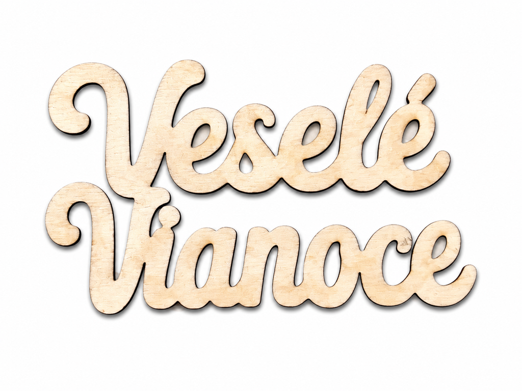 Drevený nápis Veselé Vianoce | 10 × 6 cm
