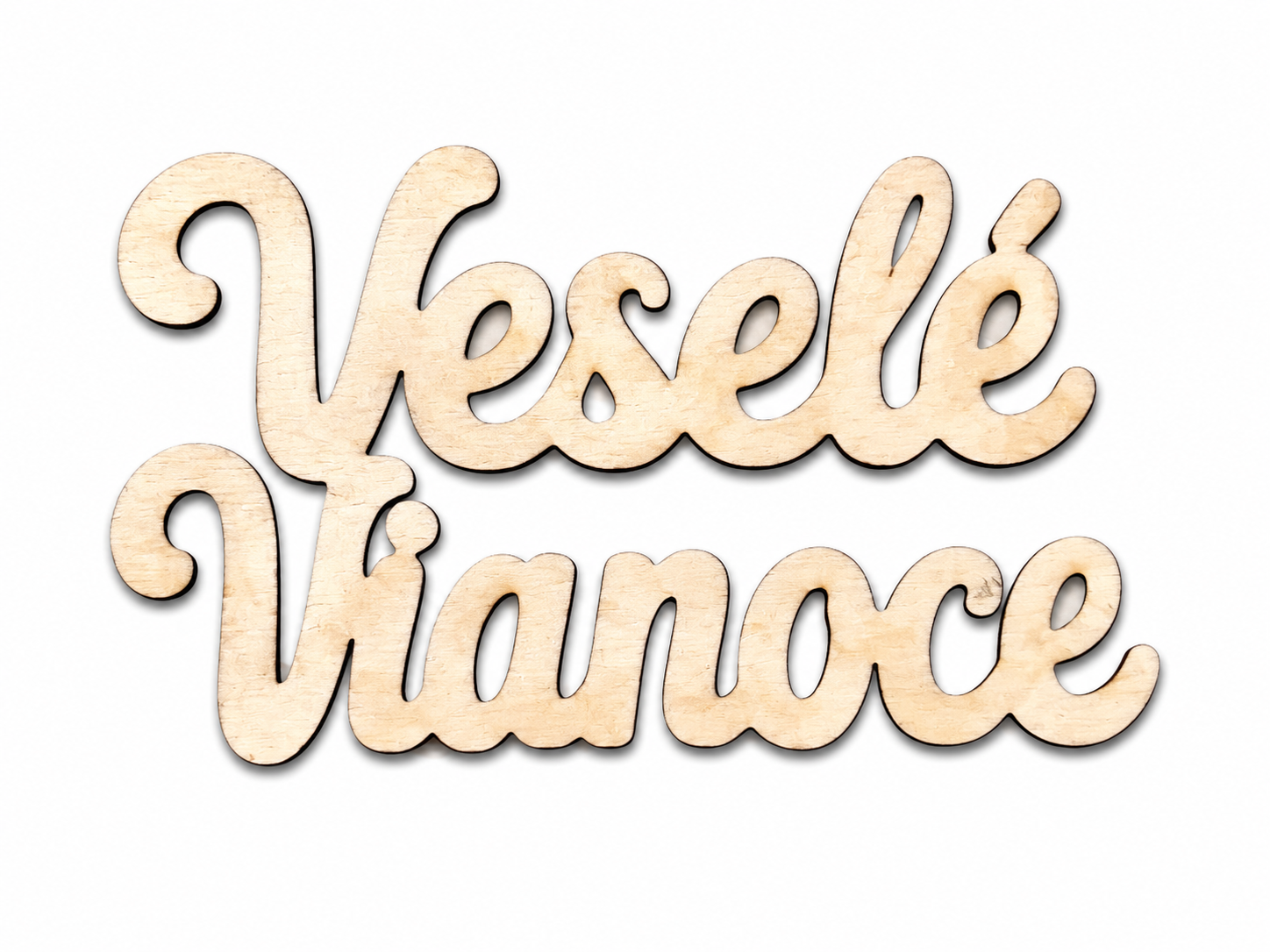 Drevený nápis Veselé Vianoce | 10 × 6 cm
