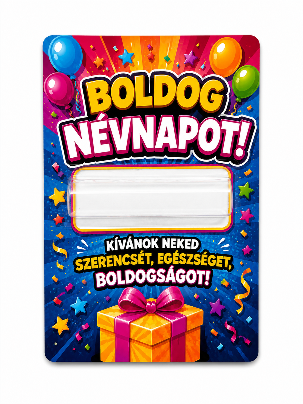 Darčeková kartička na peniaze „Boldog Névnapot!“