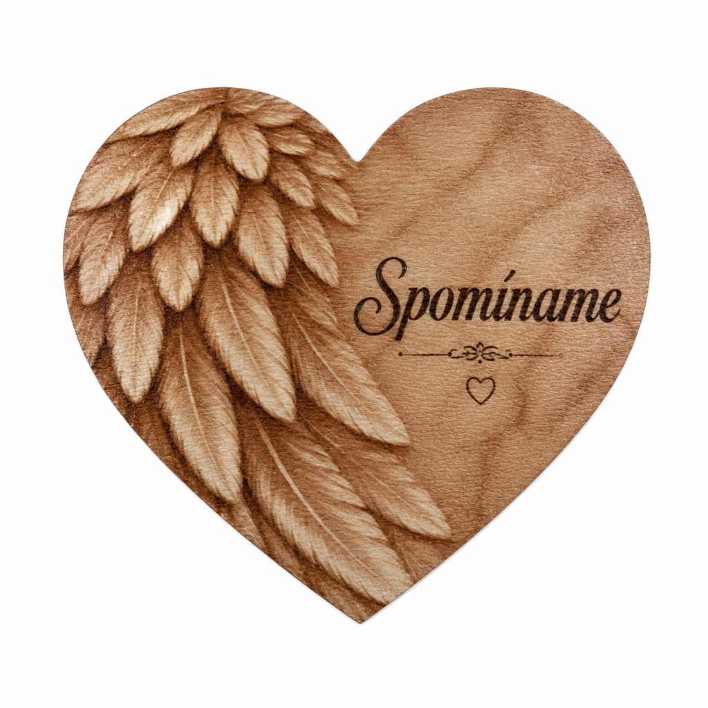 Pamätná tabuľka v tvare srdca – Spomíname | 7,5 × 7 cm