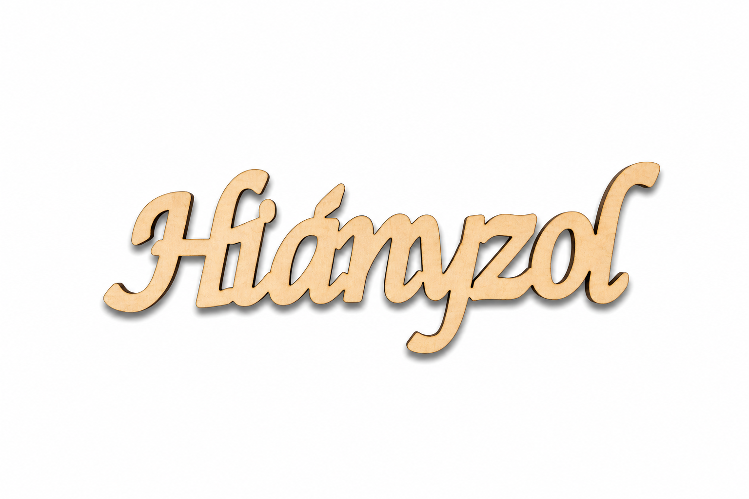 Hiányzol – veľký drevený nápis na veniec | 10 × 40 cm