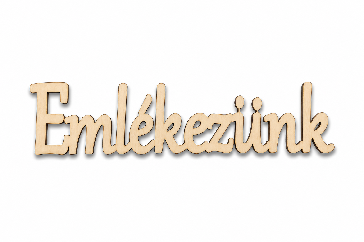 Emlékezünk – drevený nápis na veniec | 14 × 4 cm