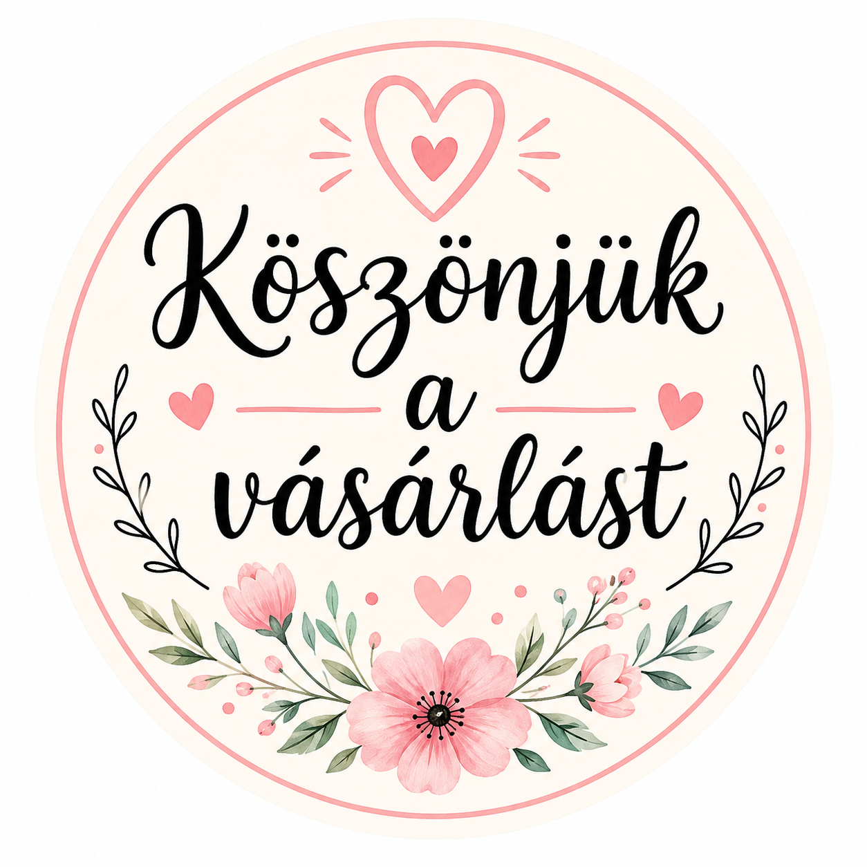 Köszönjük a vásárlást nálepky 3 cm