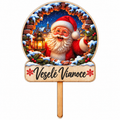 Drevený vianočný zápich – Santa Claus s nápisom Veselé Vianoce