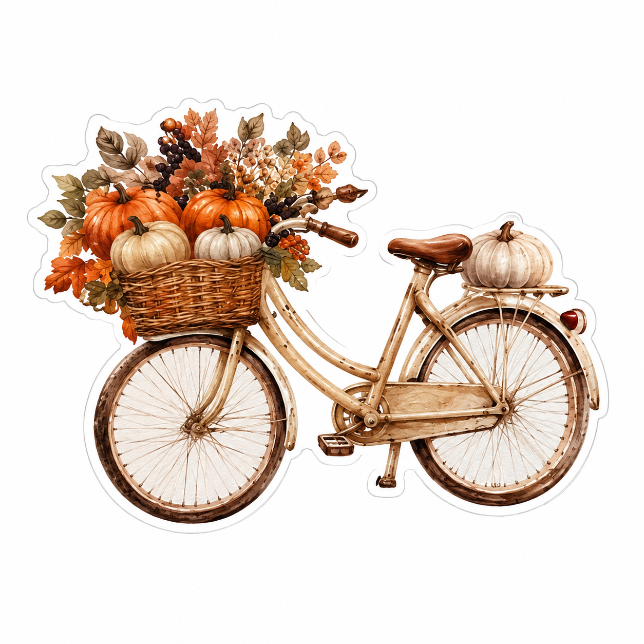 Jesenná dekoračná tabuľka s retro bicyklom | Sublimačná tlač na HDF 8 × 6 cm