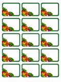 Vodoodolné zeleninové nálepky na zaváraninové poháre