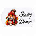 Drevená tabuľka „Sladký Domov“ so zajačikom