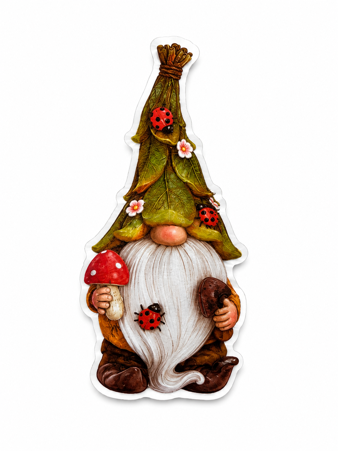 Jesenný škriatok s muchotrávkou | HDF dekorácia 4,5 × 10 cm
