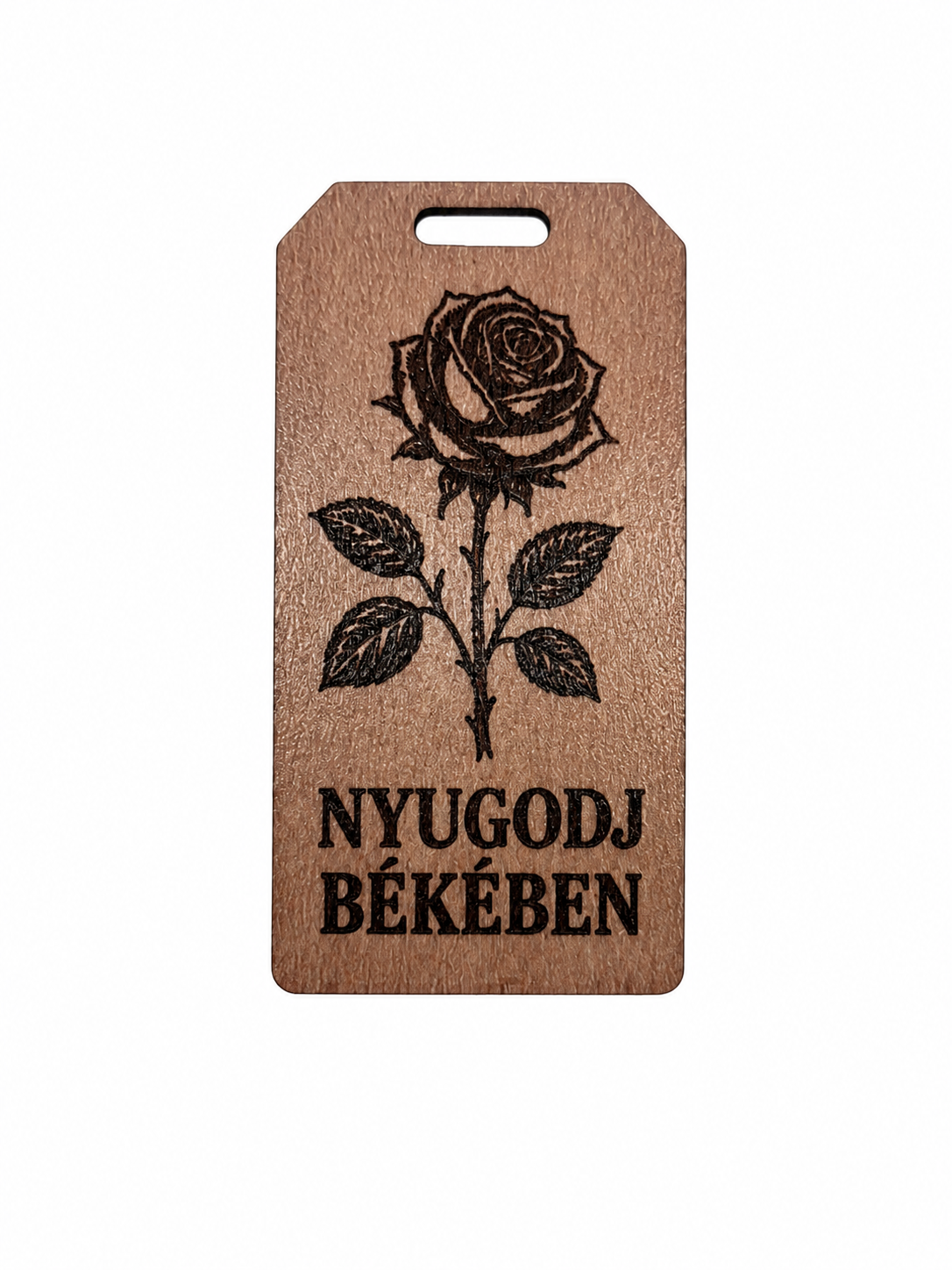 Pamätná tabuľka na veniec – Nyugodj békében | 4 × 8 cm