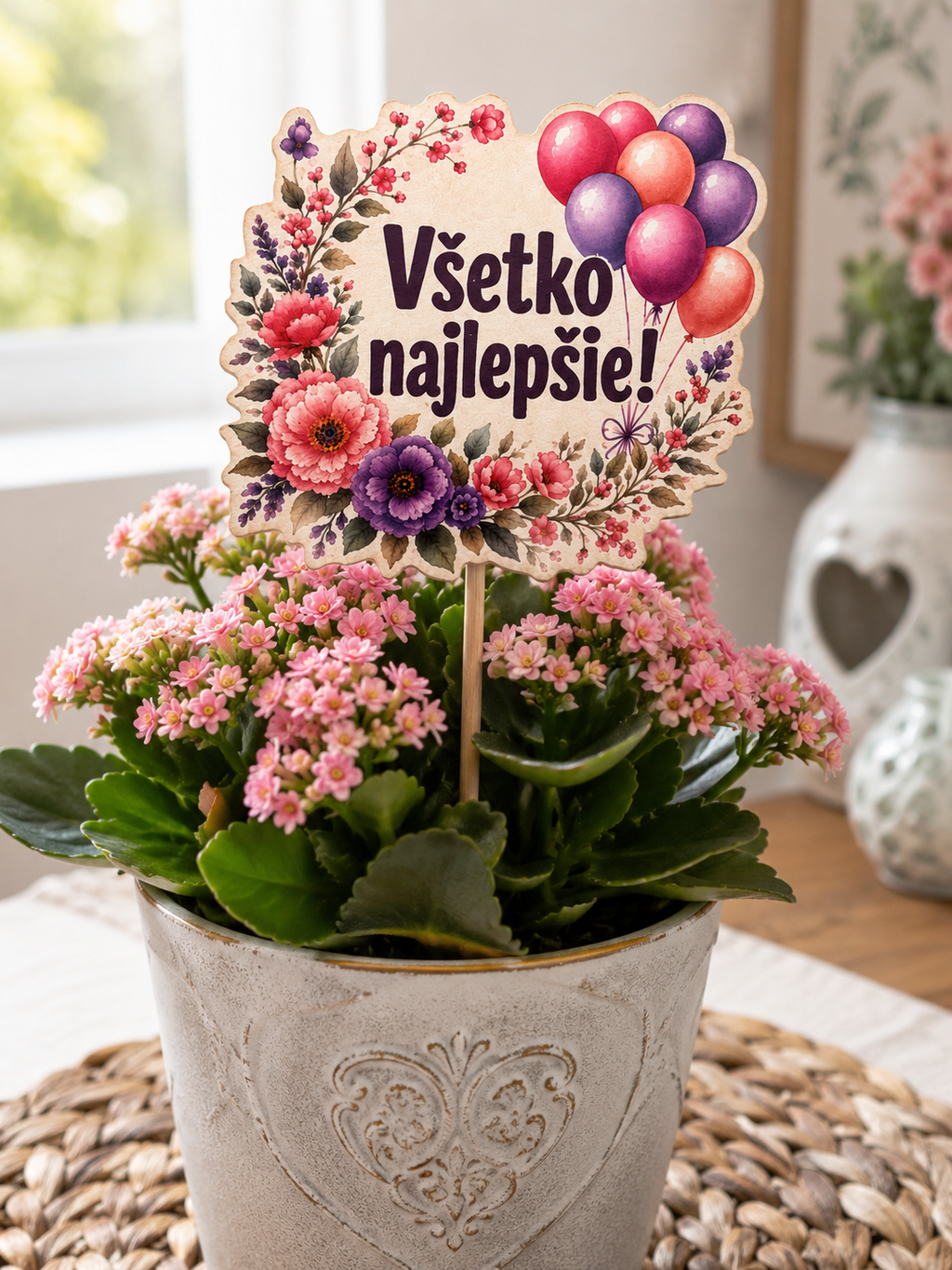 Dekoračná tabuľka Všetko najlepšie! | Sublimačná tlač na HDF 8 × 8 cm