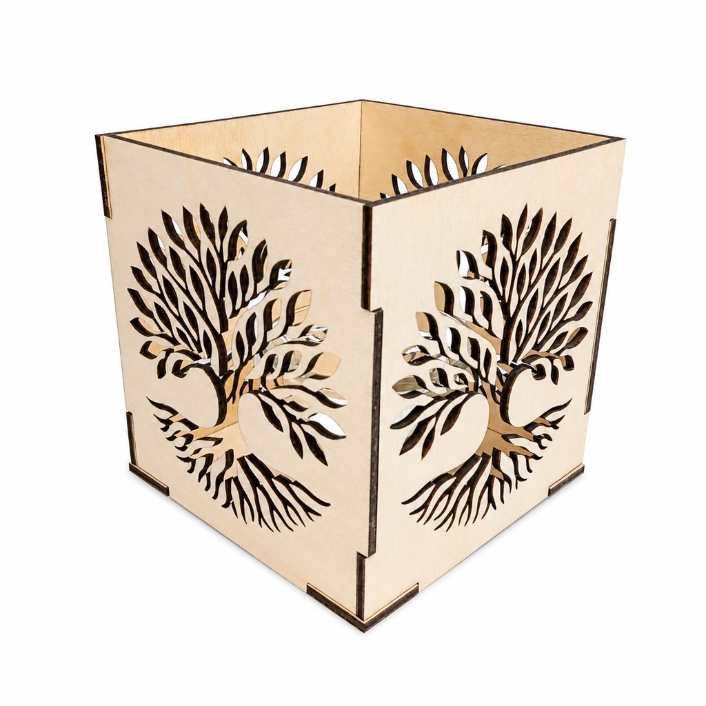 Wooden candle holder – tree of life