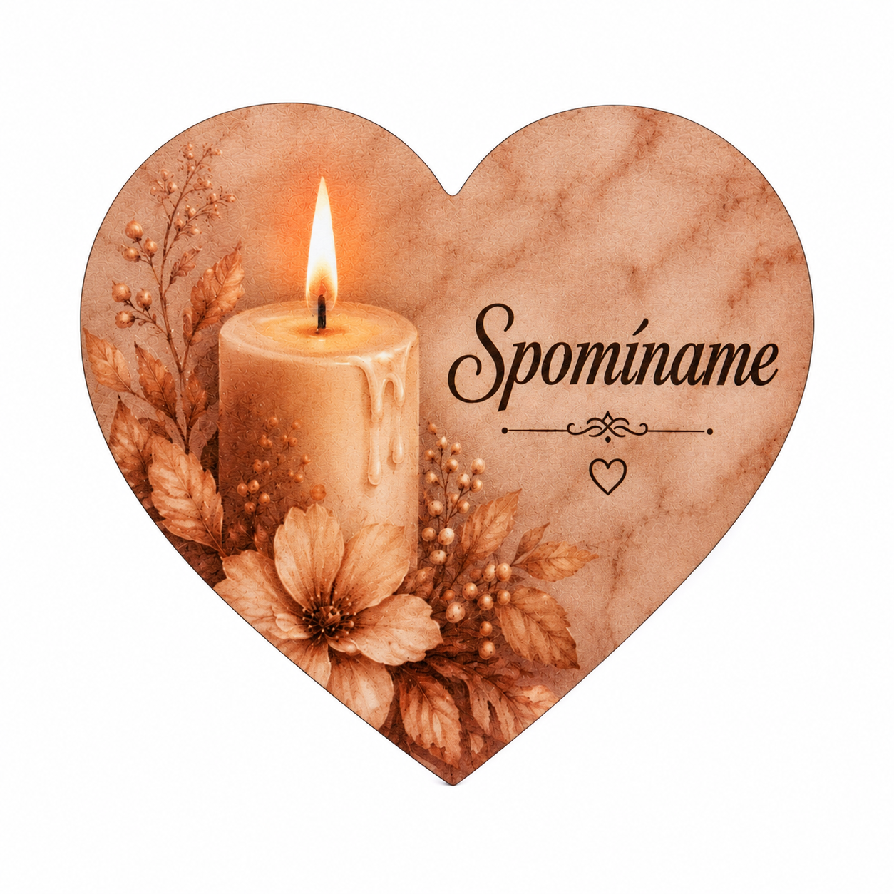 Spomienkové srdce s potlačou – Spomíname