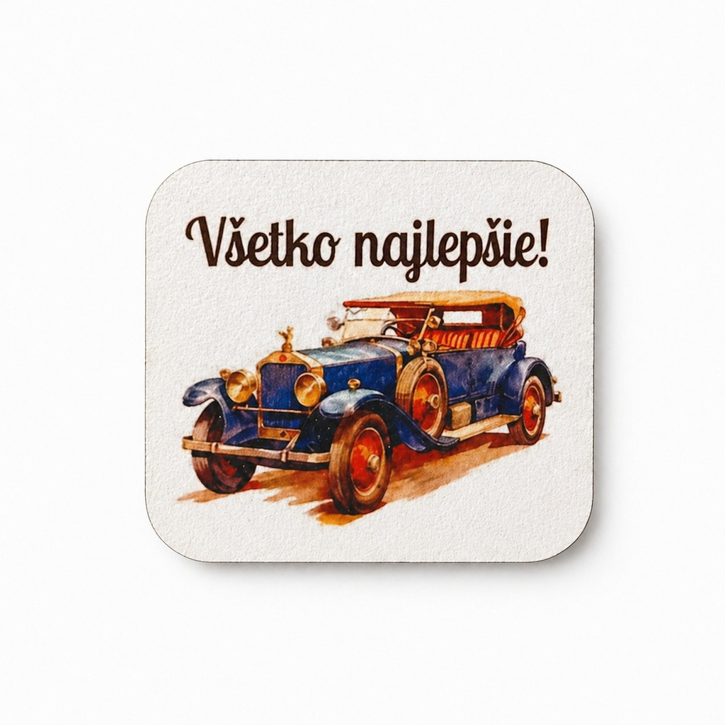 Drevená tabuľka „Všetko najlepšie!“ – 7×6 cm | na dotvorenie