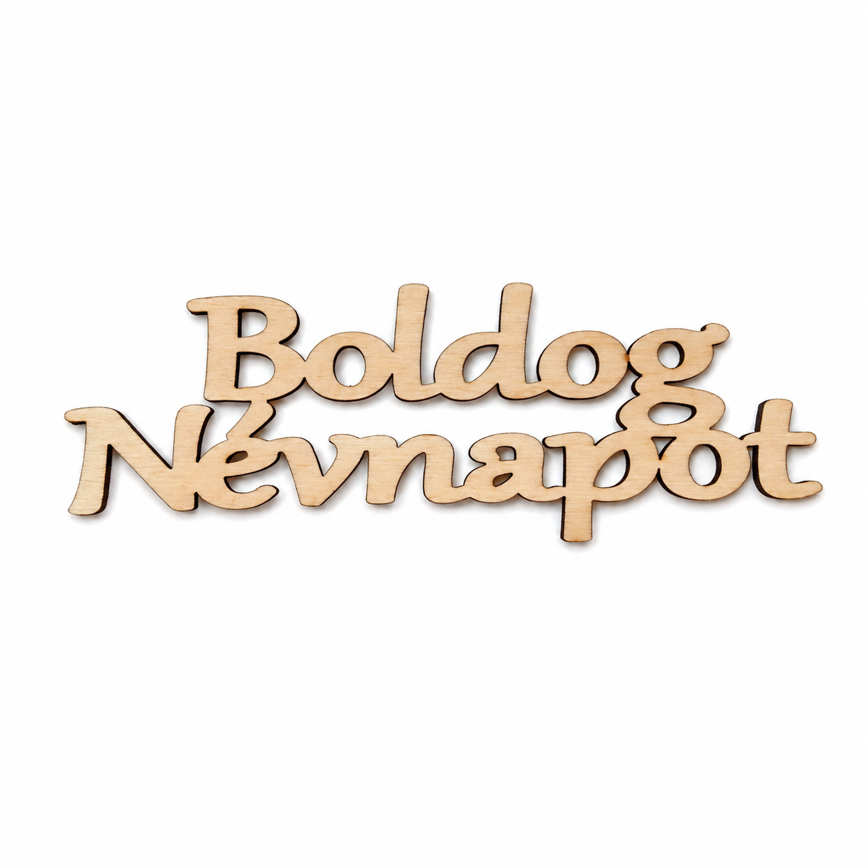 Drevený nápis „Boldog Névnapot“ – 14×5 cm | na dotvorenie