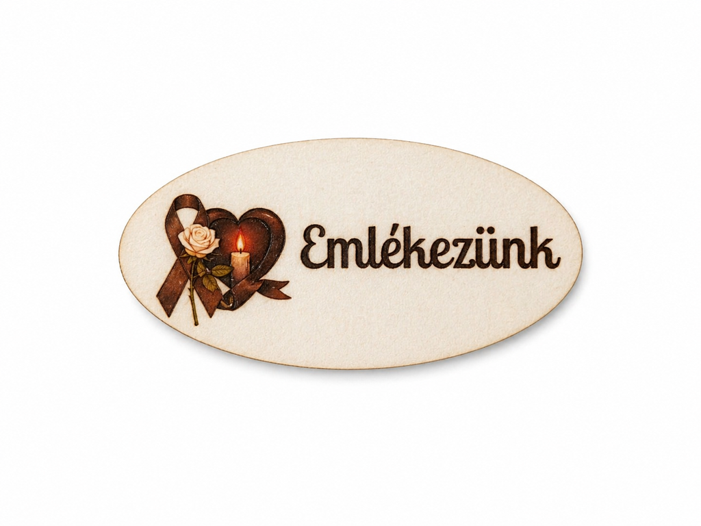 Emlékezünk – drevená tabuľka na veniec