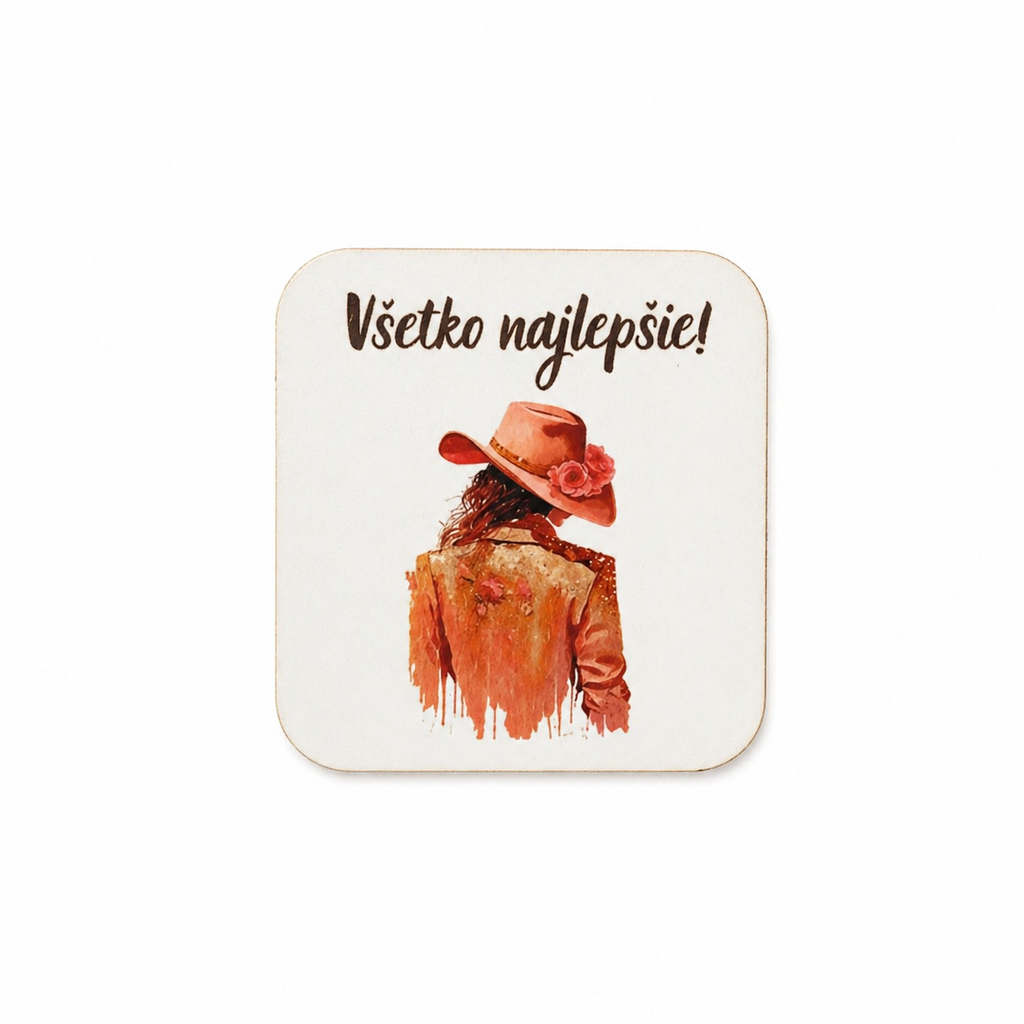 Drevená tabuľka „Všetko najlepšie!“ – dekorácia na dotvorenie (6×7 cm)