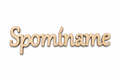 Spomíname – drevený nápis na veniec | 10 × 2,5 cm